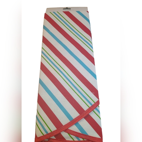 Country Red And Green Candy Striped Christmas Tree Skirt 38" New - Picture 2 of 3